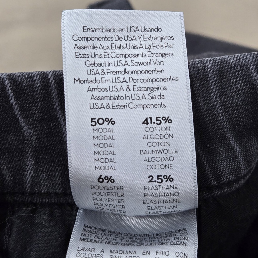 MOTHER Women Jeans 27 Denim Quickie Looker Ankle Fray Devil In The Making Goth - Picture 4 of 12